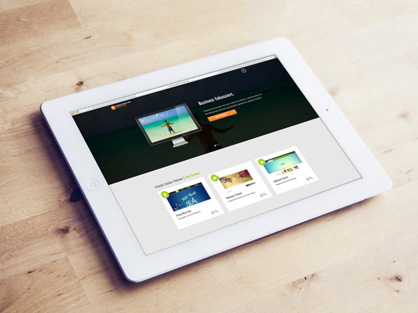 Anzeige der Homepage der Contao Themes Website auf iPad